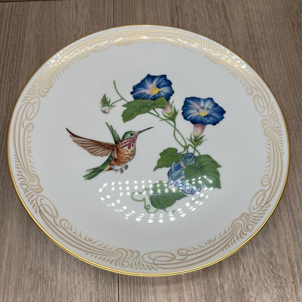 Vtg Boehm Bone Porcelain Calliope Hummingbird Plate Collection Decorative White